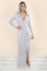 Lurex Leg Slit Crossover Maxi Dress - 3 Colours
