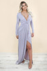 Lurex Leg Slit Crossover Maxi Dress - 3 Colours