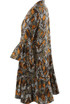Multicolour Reptile Print Ruffle Hem Dress