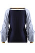 Deep V Neck Stripes Sleeves Jumper - 3 Colours