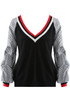 Deep V Neck Stripes Sleeves Jumper - 3 Colours