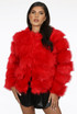 Layered Shaggy Faux Fur Coat