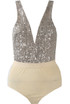 Sequin Plunge Neck Bodysuit - 3 Colours
