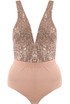 Sequin Plunge Neck Bodysuit - 3 Colours