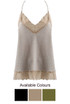 Lurex Lace Trim Crossover Straps Cami - 3 Colours