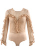 Mesh Frill Lace Overlay Bodysuit - 3 Colours
