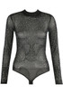 Black Crystal Mesh Bodysuit 