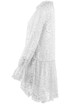 Lace Overlay Ruffle Waist Shift Dress