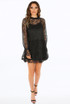 Lace Overlay Ruffle Waist Shift Dress