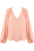 V Neck Button Up Blouse