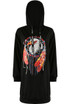 Eagle & Spikes Trim Hooded Dress