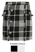 Tweed Check Pattern Mini Skirt