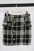 Tweed Check Pattern Mini Skirt