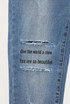 Slogan Trim Ripped Jeans