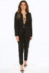 Collarless Ruffle Trim Blazer & Trouser Suit