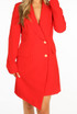Asymmetric Double Button Blazer Dress 