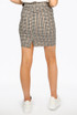 Brown Check Belted Mini Skirt