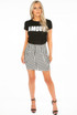 Dogtooth Mini Skirt With Chain Detail