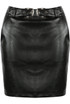 Faux Leather Skirt with Double Buckle Belt