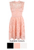 Floral Lace Overlay Skater Dress - 3 Colours