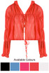 Crinkle Chiffon Tie Up Blouse