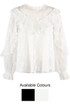 Broderie Anglaise Frill Mesh Blouse