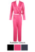 Shawl Lapel Wrap Knot Blouse & Trouser Co-ords