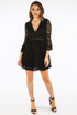 V Neck Lace Smock Dress