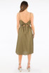 Tie Back Buttoned Midi Dress