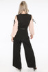Contrast Sleeves Cold Shoulders Jumpsuit