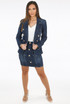Dark Blue Wash Denim Military Blazer
