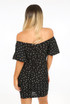 Hearts Print Slinky Bardot Dress