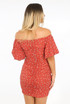 Hearts Print Slinky Bardot Dress