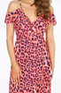 Leopard Frill Trim Wrap Dress