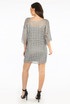 Embroidered Mesh Shift Dress