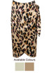 Animal Print Side Tie Up Satin Skirt