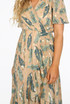 Contrast Leaf Print Wrap Dress