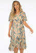 Contrast Leaf Print Wrap Dress