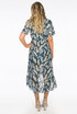 Contrast Leaf Print Wrap Dress