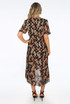 Contrast Leaf Print Wrap Dress