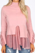 Tulle Hem Mock Neck Jumper
