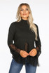 Tulle Hem Mock Neck Jumper