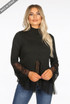 Tulle Hem Mock Neck Jumper
