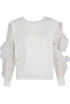 Mesh Sleeve Round Neck Jumper