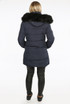 Wrap Puffer Coat with Faux Fur Hood