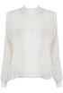 Mesh Ruched Neck Lace Top