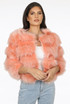 Cropped Super Soft Faux Fur Tier Coat
