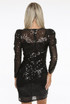 Sequin Puff Shoulders Midi Dress