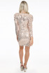 Sequin Puff Shoulders Midi Dress