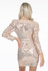 Sequin Puff Shoulders Midi Dress